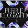 Free Download: 3D Purple Holographic Shapes from Creativemarket