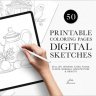 Free Coloring Pages & Digital Sketches Illustration