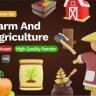 Free 3D Farm and Agriculture Icon Set from GFXInspire