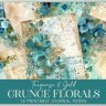 Unlock Creativity: Free Turquoise Grunge Watercolor Floral Pages 88361096