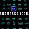 Free Videohive 53564270 Landmarks Neon Icons