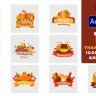 Free Videohive 55362374 Thanksgiving Stickers Element Pack