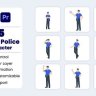 Free Videohive 56519815 Police Man Character Illustration Scene