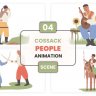 Free Videohive 57061149 Cossack People Illustration Animation Scene