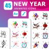 Free Videohive 56971979 45 New Year Animated Icons After Effects Template & Lottie Animation