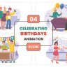 Free Videohive 57224003 Celebrating Birthdays Animation Scene